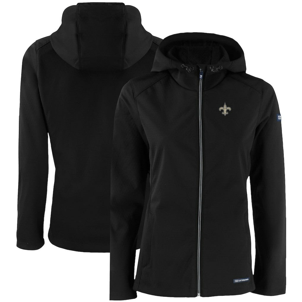 New Orleans Saints Cutter & Buck Women's Evoke Eco Softshell Recycled Full-Zip Hooded Jacket - Black discount