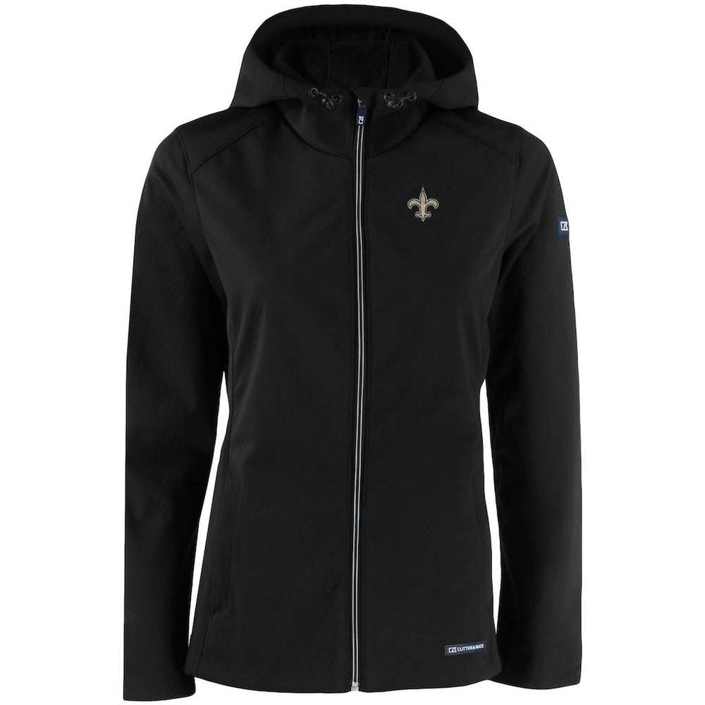 New Orleans Saints Cutter & Buck Women's Evoke Eco Softshell Recycled Full-Zip Hooded Jacket - Black discount