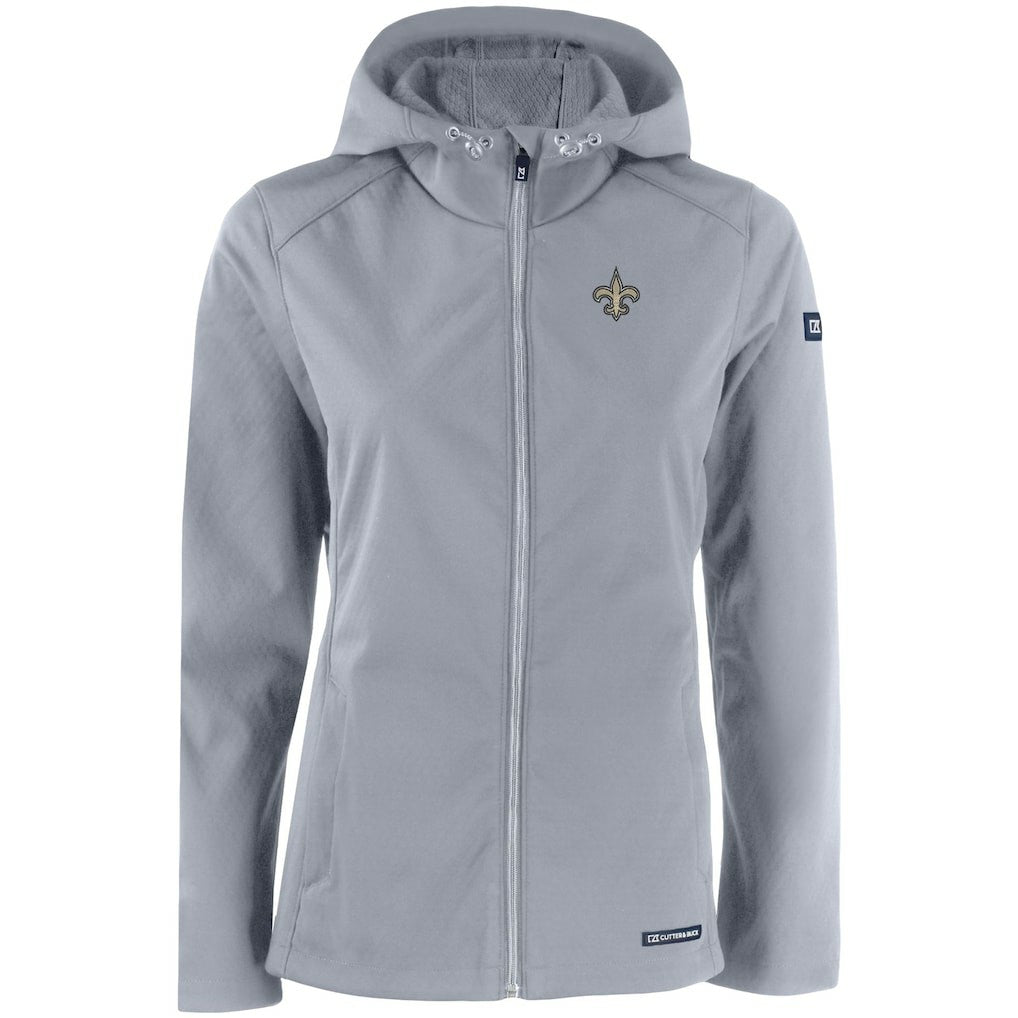 New Orleans Saints Cutter & Buck Women's Evoke Eco Softshell Recycled Full-Zip Hooded Jacket - Gray discount