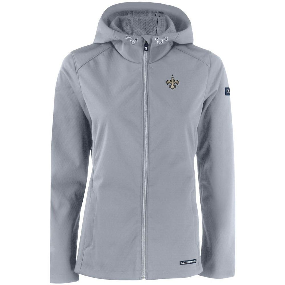 New Orleans Saints Cutter & Buck Women's Evoke Eco Softshell Recycled Full-Zip Hooded Jacket - Gray discount