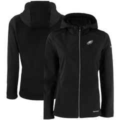 Philadelphia Eagles Cutter & Buck Women's Evoke Eco Softshell Recycled Full-Zip Hooded Jacket - Black cheap
