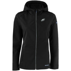 Philadelphia Eagles Cutter & Buck Women's Evoke Eco Softshell Recycled Full-Zip Hooded Jacket - Black cheap