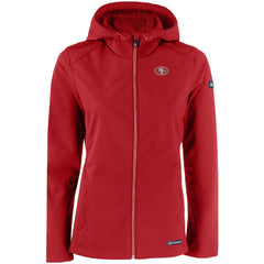 San Francisco 49ers Cutter & Buck Women's Evoke Eco Softshell Recycled Full-Zip Hooded Jacket - Scarlet discount