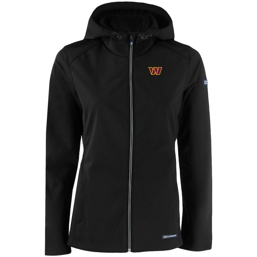 Washington Commanders Cutter & Buck Women's Evoke Eco Softshell Recycled Full-Zip Hooded Jacket - Black cheap