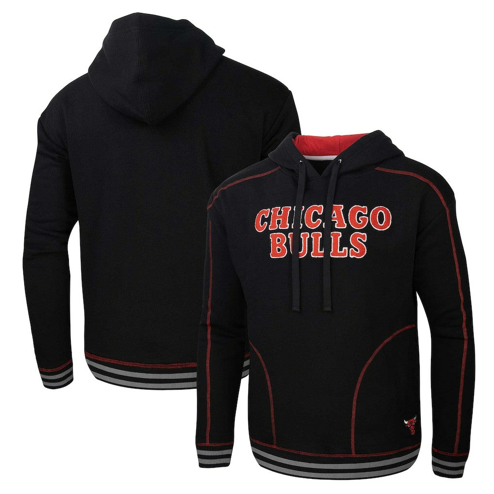 Chicago Bulls Stadium Essentials Baseline Pullover Hoodie - Black shop