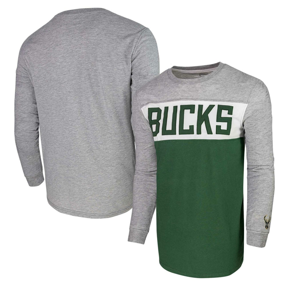 Milwaukee Bucks Unisex Loge Long Sleeve T-Shirt - Heather Gray cheap