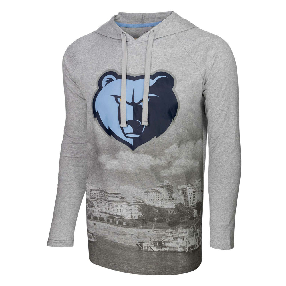 Memphis Grizzlies Stadium Essentials Atrium Raglan Long Sleeve Hoodie T-Shirt - Heather Gray outlet