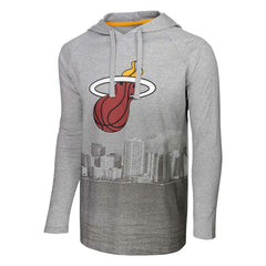 Miami Heat Stadium Essentials Atrium Raglan Long Sleeve Hoodie T-Shirt - Heather Gray shop
