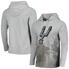San Antonio Spurs Stadium Essentials Atrium Raglan Long Sleeve Hoodie T-Shirt - Heather Gray sale