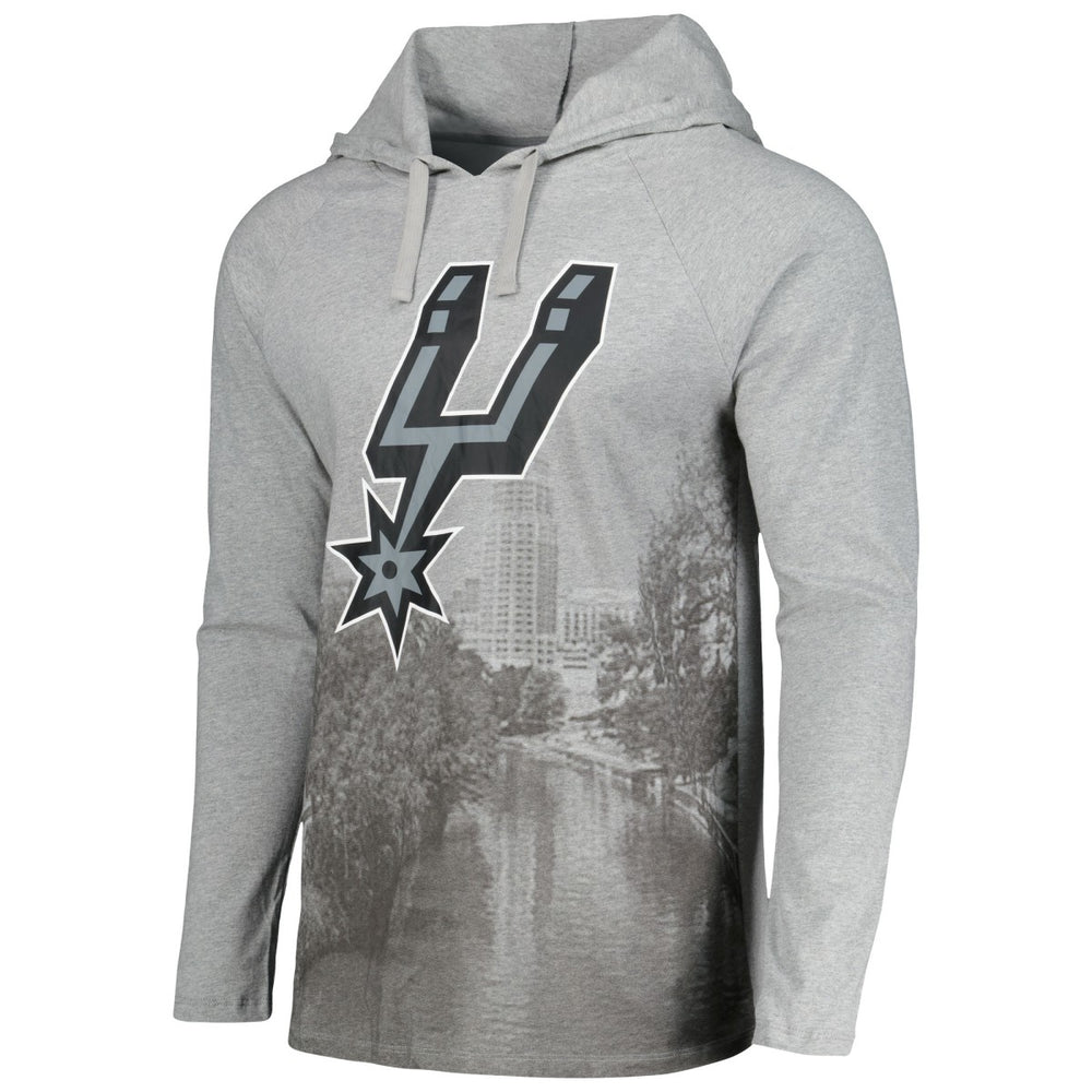 San Antonio Spurs Stadium Essentials Atrium Raglan Long Sleeve Hoodie T-Shirt - Heather Gray sale