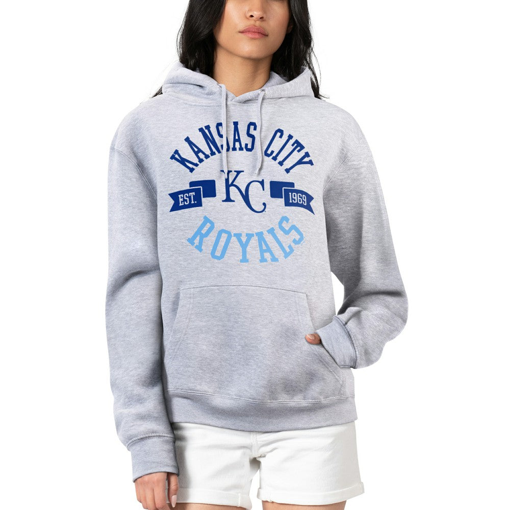 Kansas City Royals G-III 4Her by Carl Banks Women's City Graphic Pullover Hoodie Heather Gray