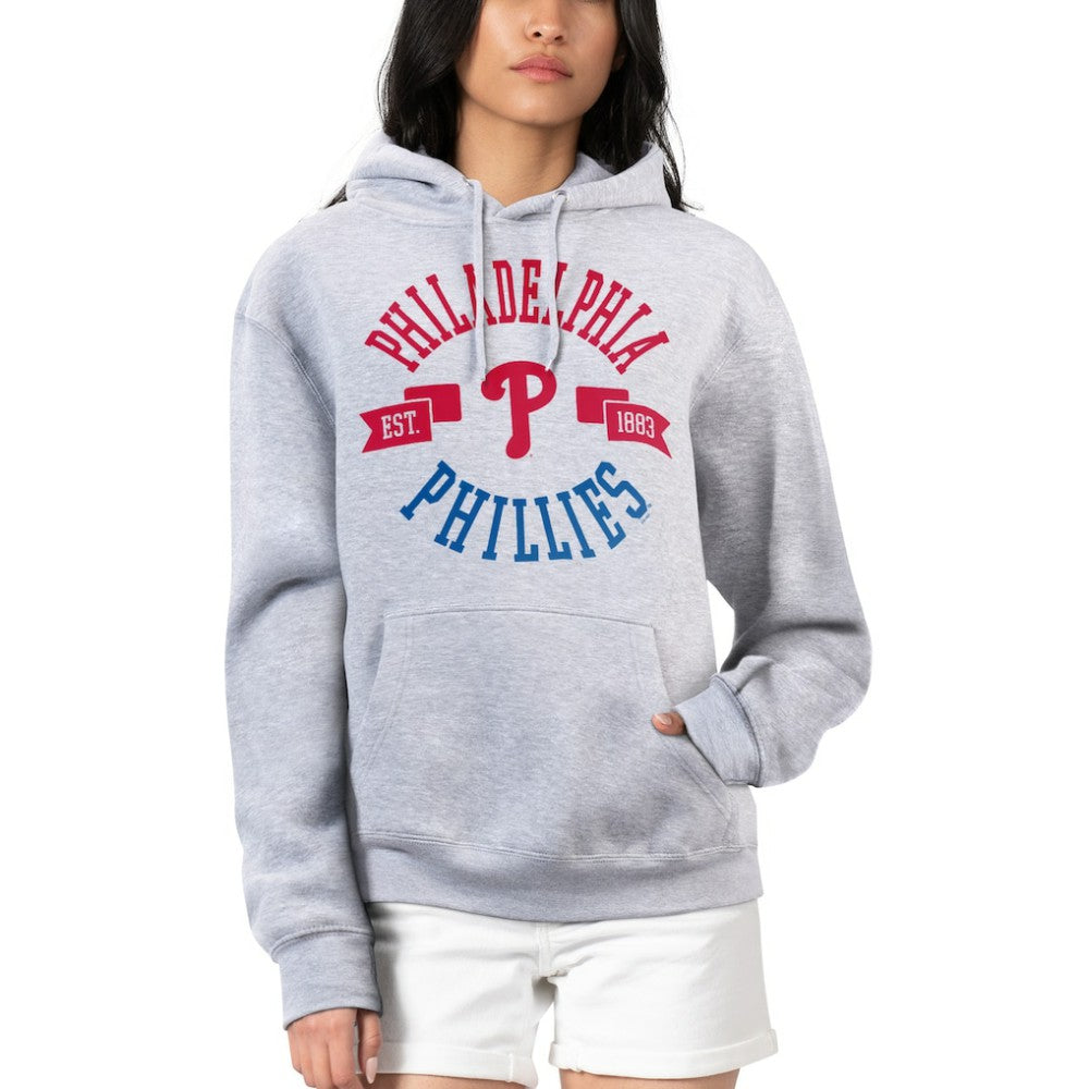 Philadelphia Phillies G-III 4Her by Carl Banks Women's City Graphic Pullover Hoodie Heather Gray