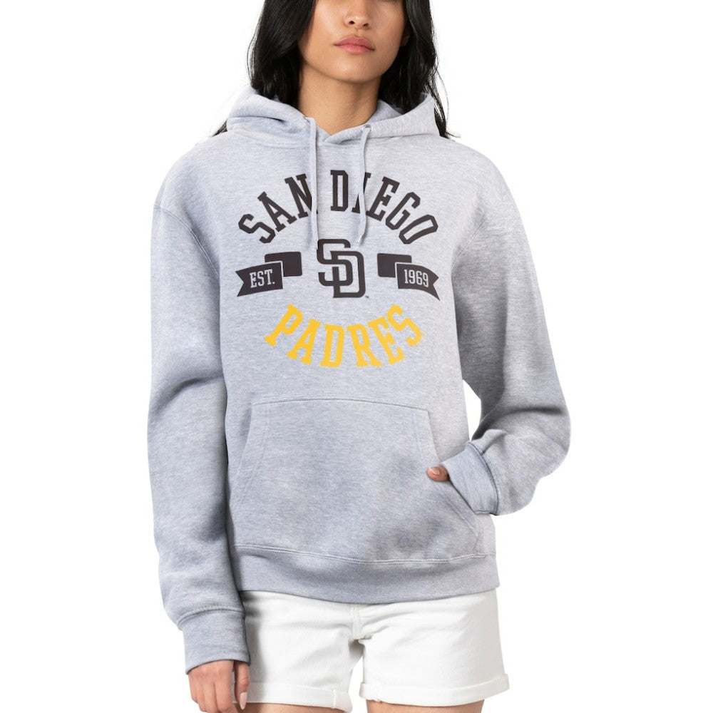 San Diego Padres G-III 4Her by Carl Banks Women's City Graphic Pullover Hoodie Heather Gray