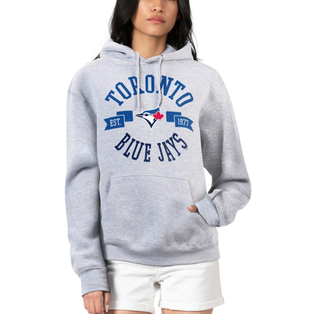 Toronto Blue Jays G-III 4Her by Carl Banks Women's City Graphic Pullover Hoodie Heather Gray