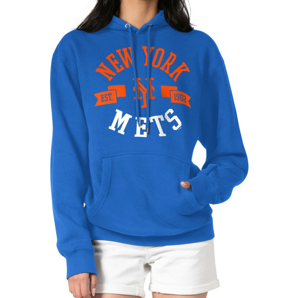 New York Mets G-III 4Her by Carl Banks Women's City Graphic Pullover Hoodie Royal
