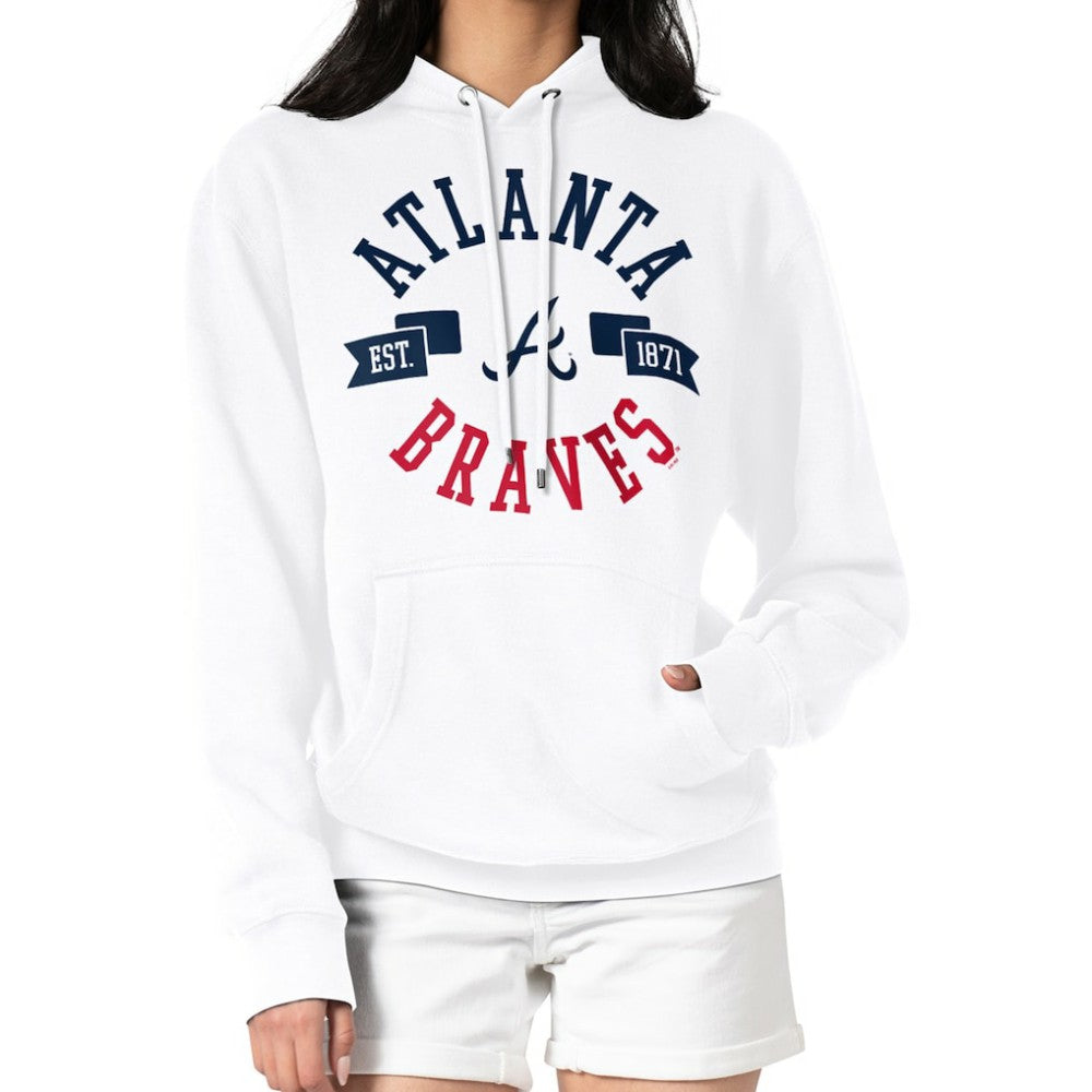 Atlanta Braves G-III 4Her by Carl Banks Women's City Graphic Pullover Hoodie White