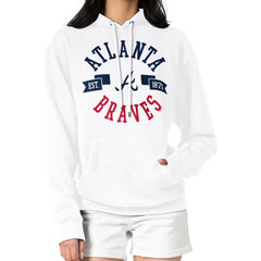 Atlanta Braves G-III 4Her by Carl Banks Women's City Graphic Pullover Hoodie White