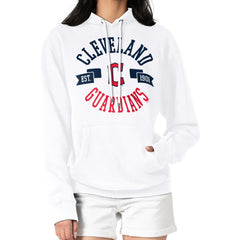 Cleveland Guardians G-III 4Her by Carl Banks Women's City Graphic Pullover Hoodie White