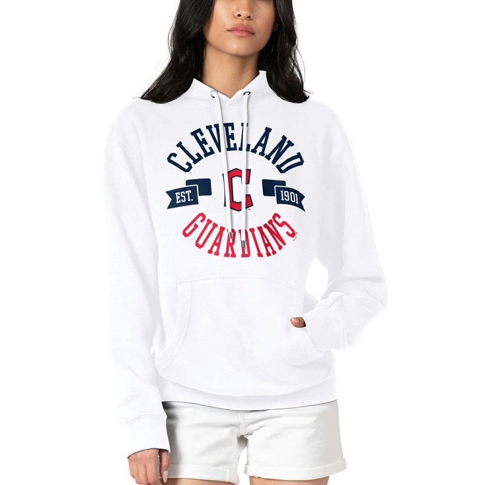 Cleveland Guardians G-III 4Her by Carl Banks Women's City Graphic Pullover Hoodie White