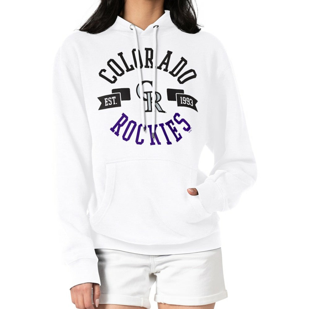 Colorado Rockies G-III 4Her by Carl Banks Women's City Graphic Pullover Hoodie White