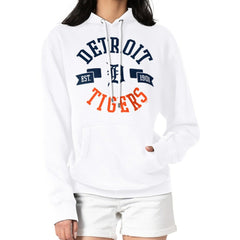 Detroit Tigers G-III 4Her by Carl Banks Women's City Graphic Pullover Hoodie White