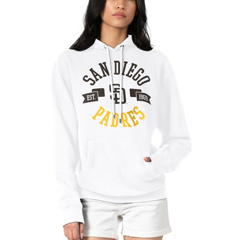 San Diego Padres G-III 4Her by Carl Banks Women's City Graphic Pullover Hoodie White
