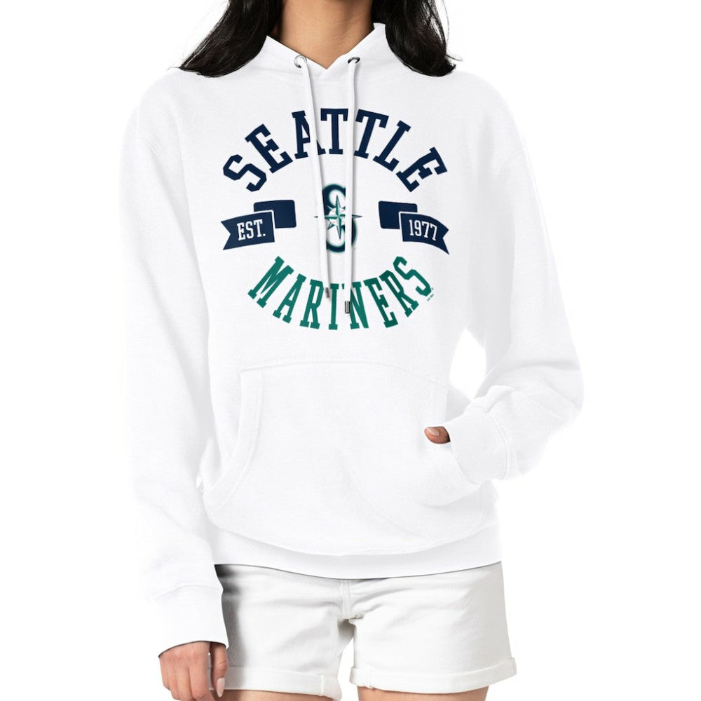 Seattle Mariners G-III 4Her by Carl Banks Women's City Graphic Pullover Hoodie White