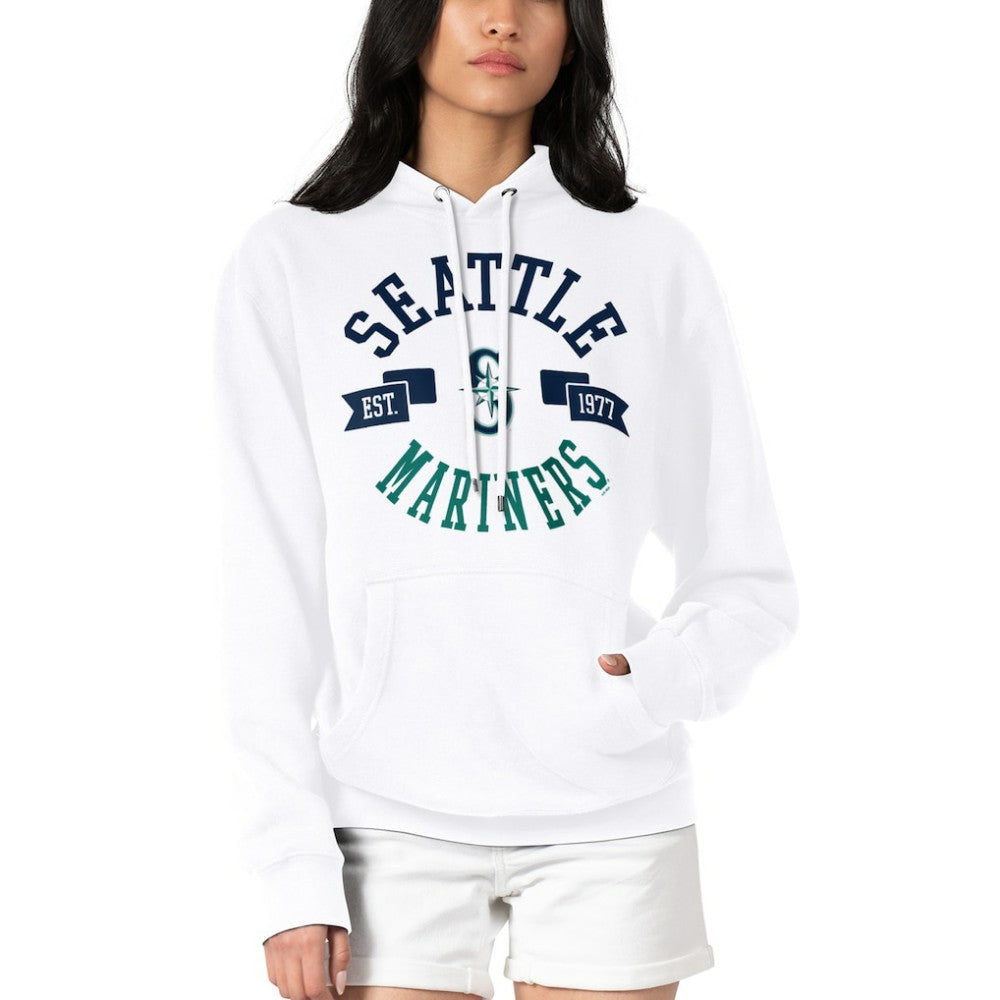 Seattle Mariners G-III 4Her by Carl Banks Women's City Graphic Pullover Hoodie White