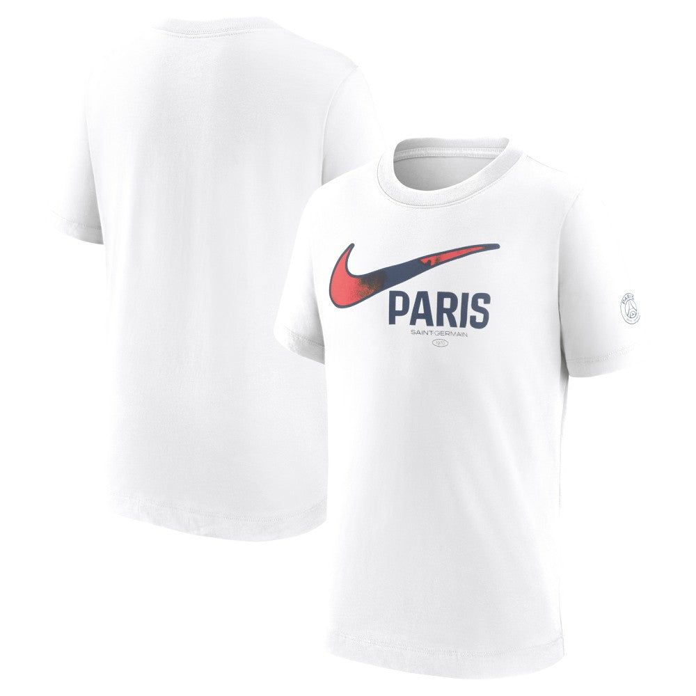 Paris Saint-Germain Youth Swoosh T-Shirt - White discount