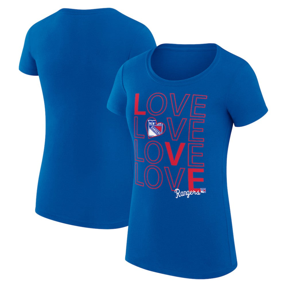 New York Rangers G-III 4Her by Carl Banks Women's Super-Slim Fit Lightweight Hockey Love T-Shirt - Royal T-shirts