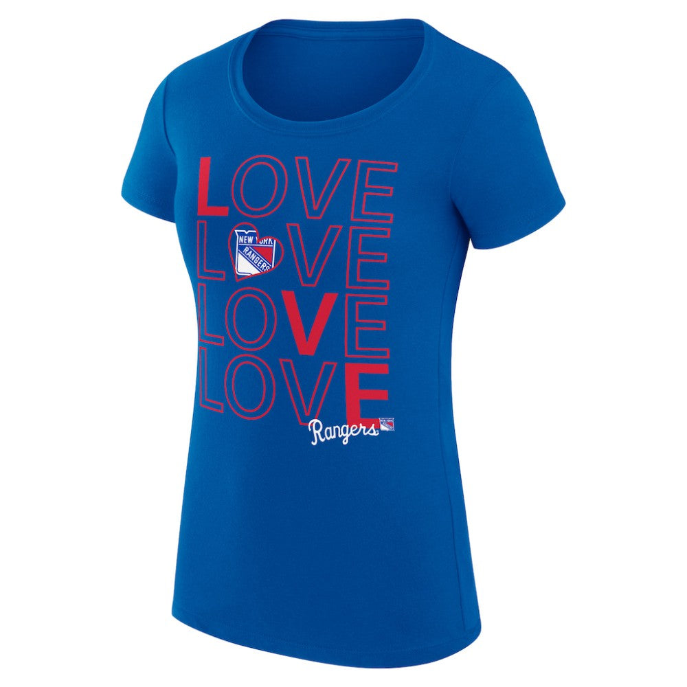 New York Rangers G-III 4Her by Carl Banks Women's Super-Slim Fit Lightweight Hockey Love T-Shirt - Royal T-shirts