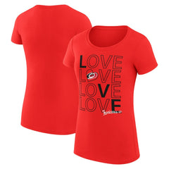 Carolina Hurricanes G-III 4Her by Carl Banks Women's Super-Slim Fit Lightweight Hockey Love T-Shirt - Red T-shirts