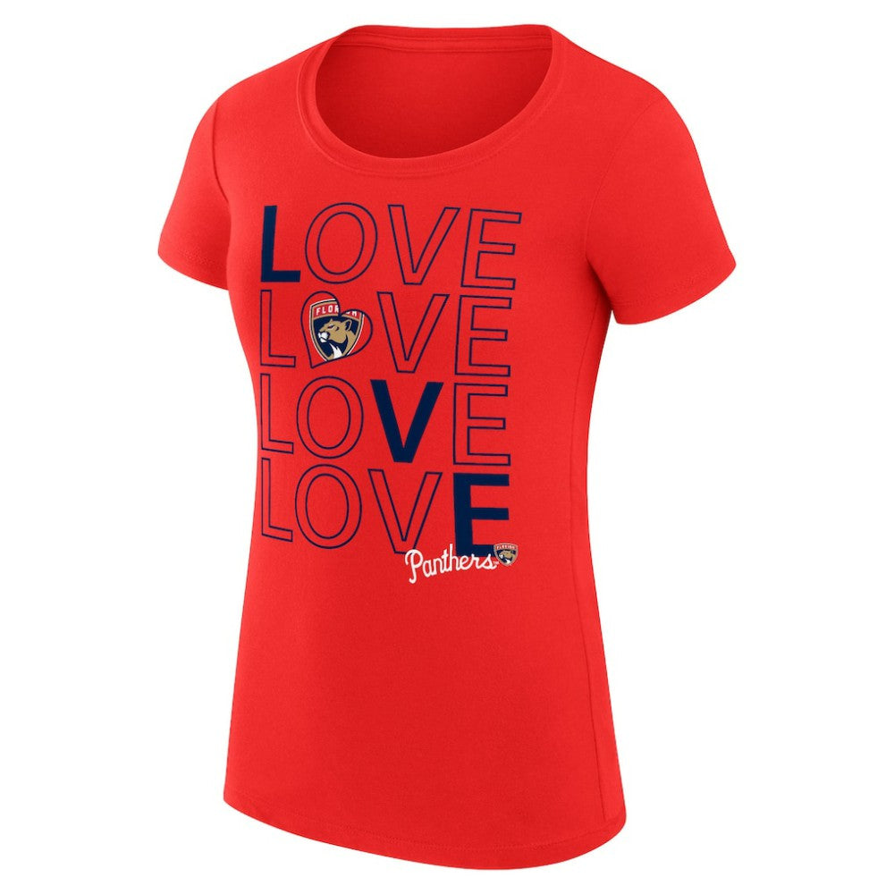 Florida Panthers G-III 4Her by Carl Banks Women's Super-Slim Fit Lightweight Hockey Love T-Shirt - Red T-shirts