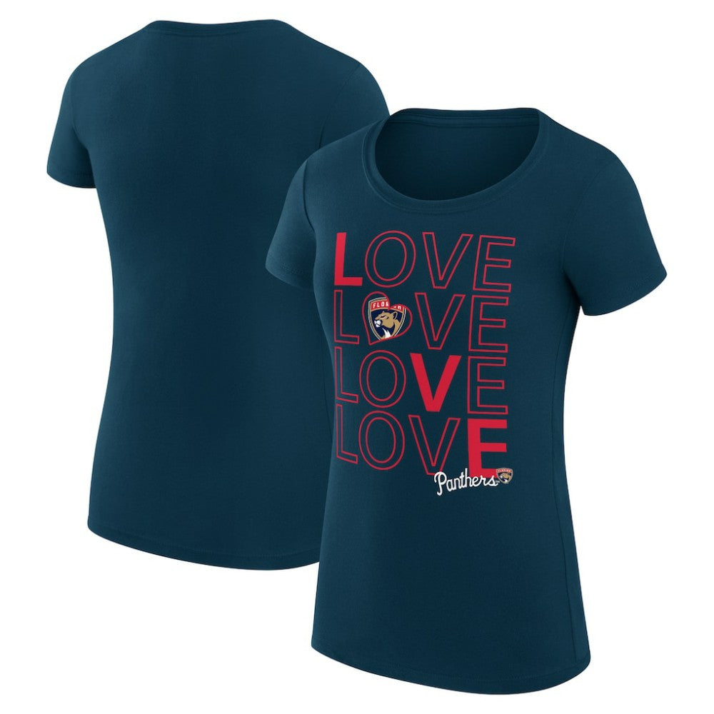 Florida Panthers G-III 4Her by Carl Banks Women's Super-Slim Fit Lightweight Hockey Love T-Shirt - Navy T-shirts