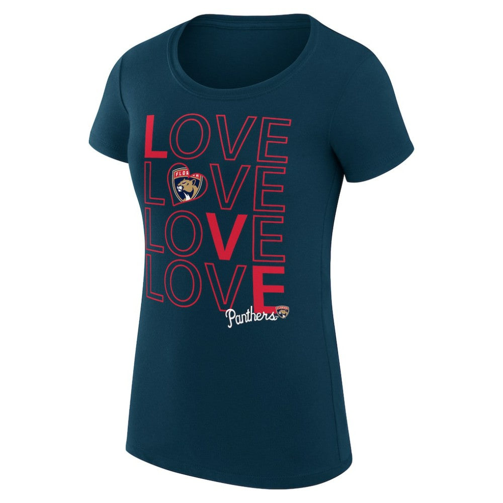 Florida Panthers G-III 4Her by Carl Banks Women's Super-Slim Fit Lightweight Hockey Love T-Shirt - Navy T-shirts