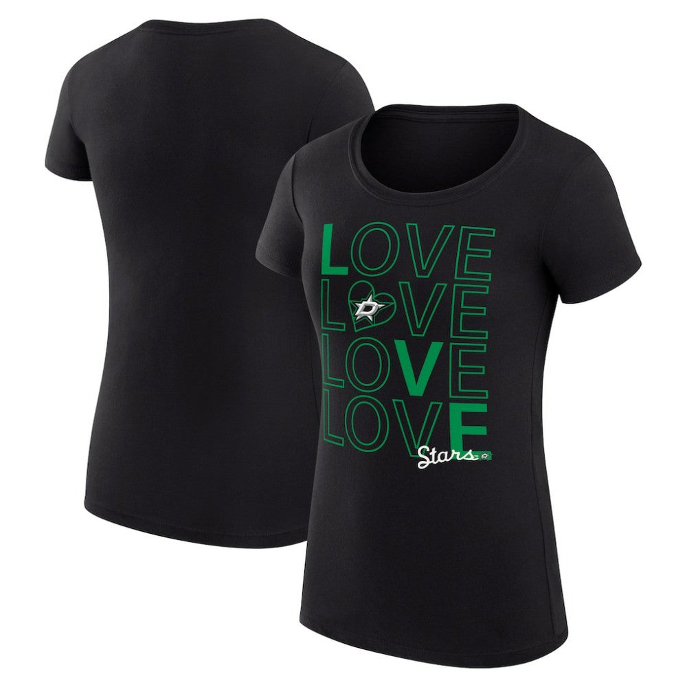 Dallas Stars G-III 4Her by Carl Banks Women's Super-Slim Fit Lightweight Hockey Love T-Shirt - Black T-shirts