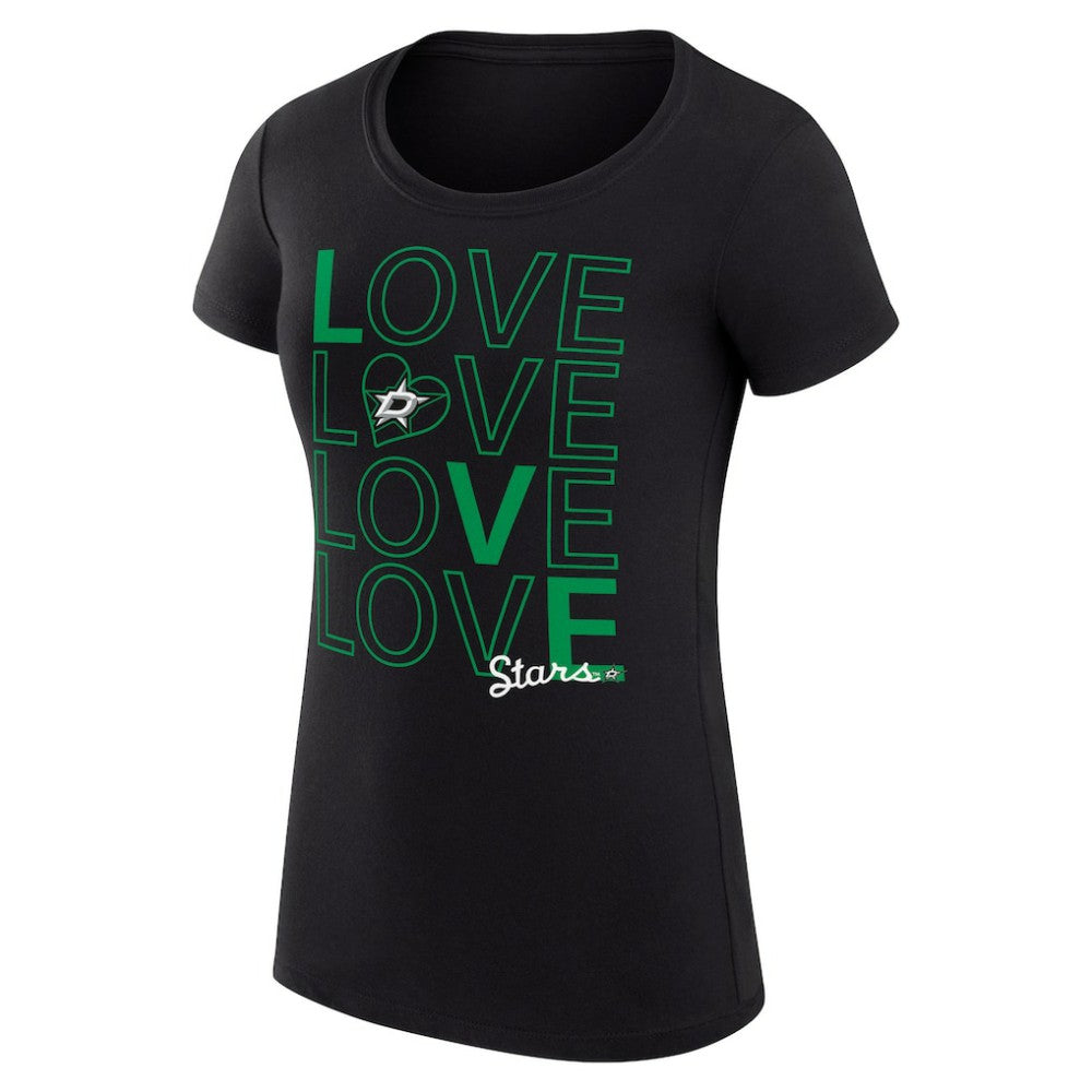 Dallas Stars G-III 4Her by Carl Banks Women's Super-Slim Fit Lightweight Hockey Love T-Shirt - Black T-shirts