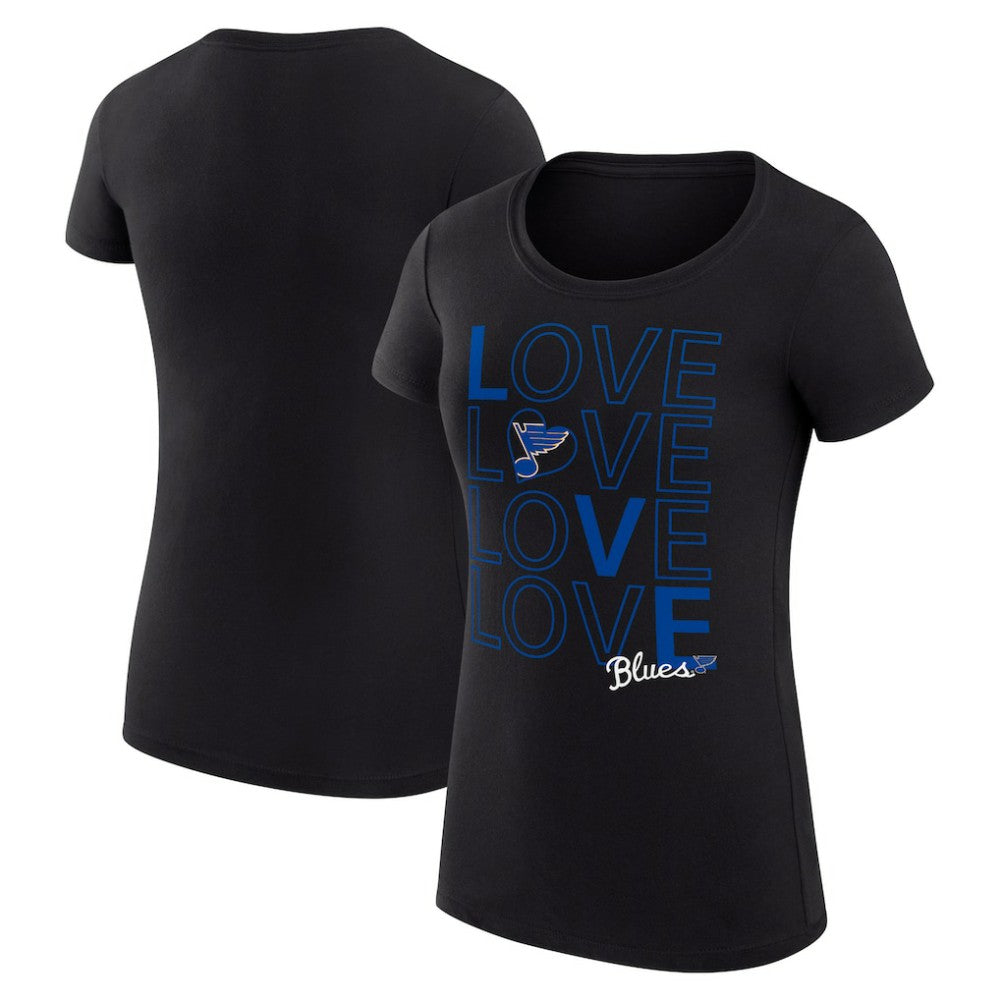 St. Louis Blues G-III 4Her by Carl Banks Women's Super-Slim Fit Lightweight Hockey Love T-Shirt - Black T-shirts