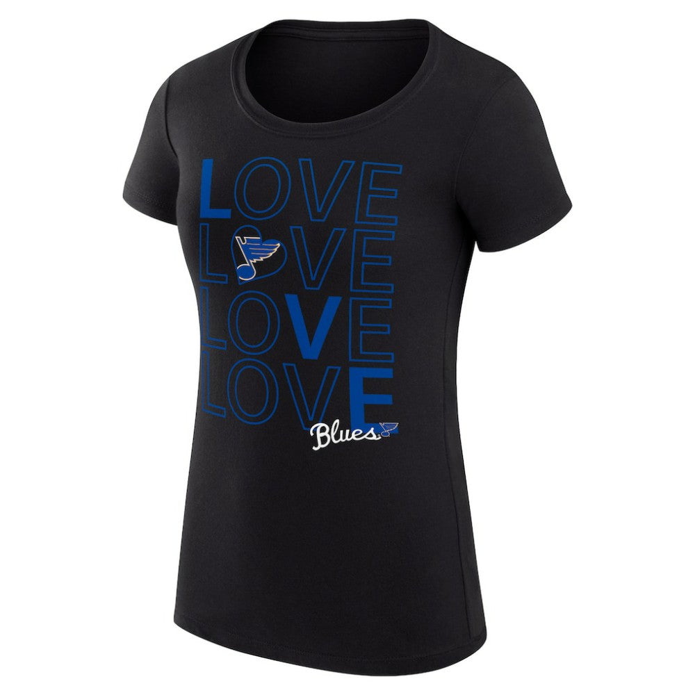St. Louis Blues G-III 4Her by Carl Banks Women's Super-Slim Fit Lightweight Hockey Love T-Shirt - Black T-shirts