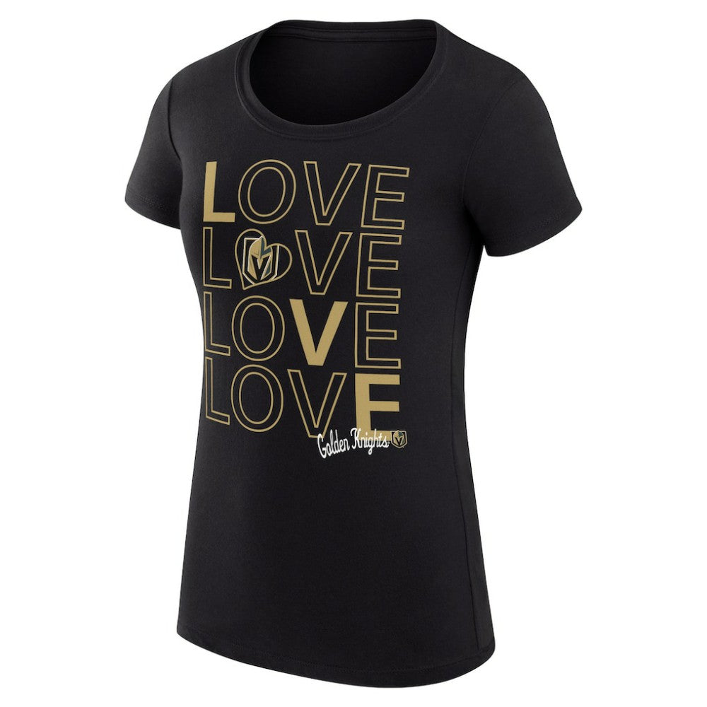 Vegas Golden Knights G-III 4Her by Carl Banks Women's Super-Slim Fit Lightweight Hockey Love T-Shirt - Black T-shirts