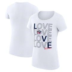Columbus Blue Jackets G-III 4Her by Carl Banks Women's Super-Slim Fit Lightweight Hockey Love T-Shirt - White T-shirts