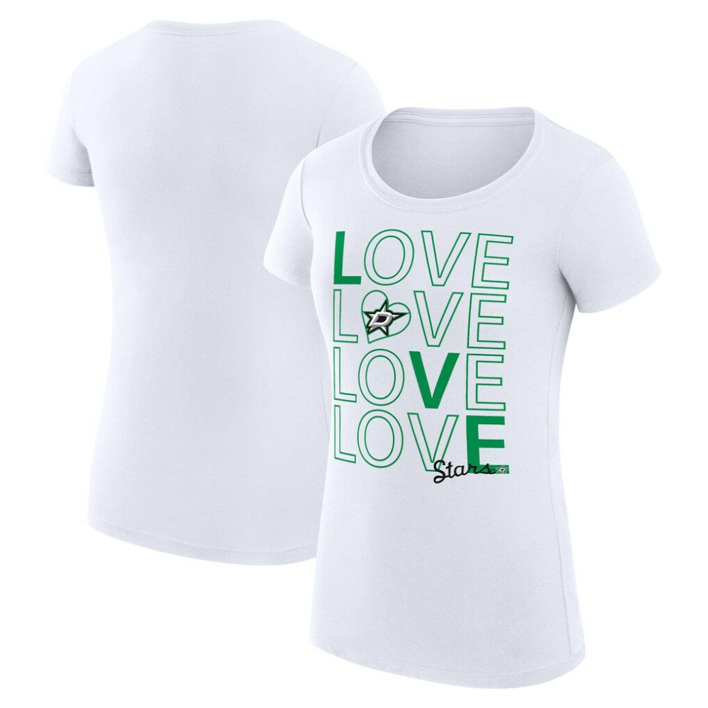 Dallas Stars G-III 4Her by Carl Banks Women's Super-Slim Fit Lightweight Hockey Love T-Shirt - White T-shirts