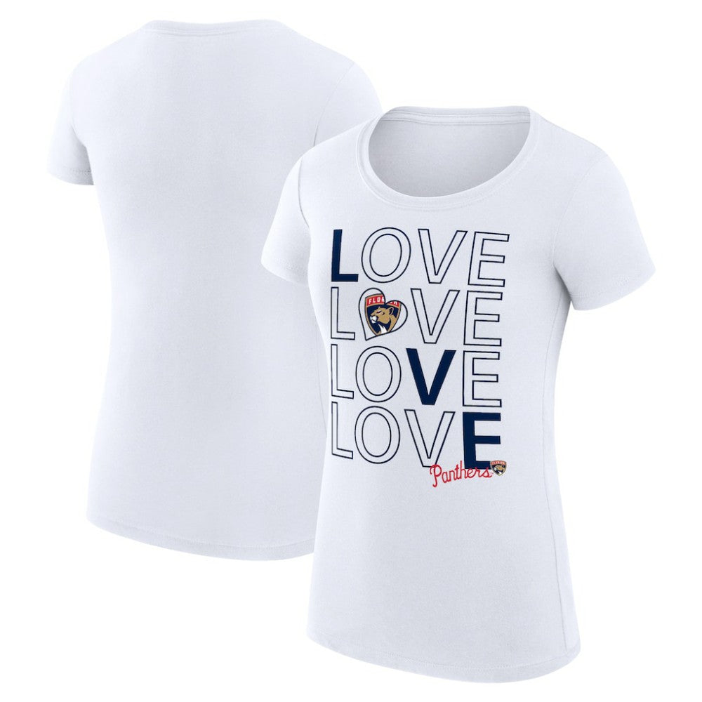 Florida Panthers G-III 4Her by Carl Banks Women's Super-Slim Fit Lightweight Hockey Love T-Shirt - White T-shirts
