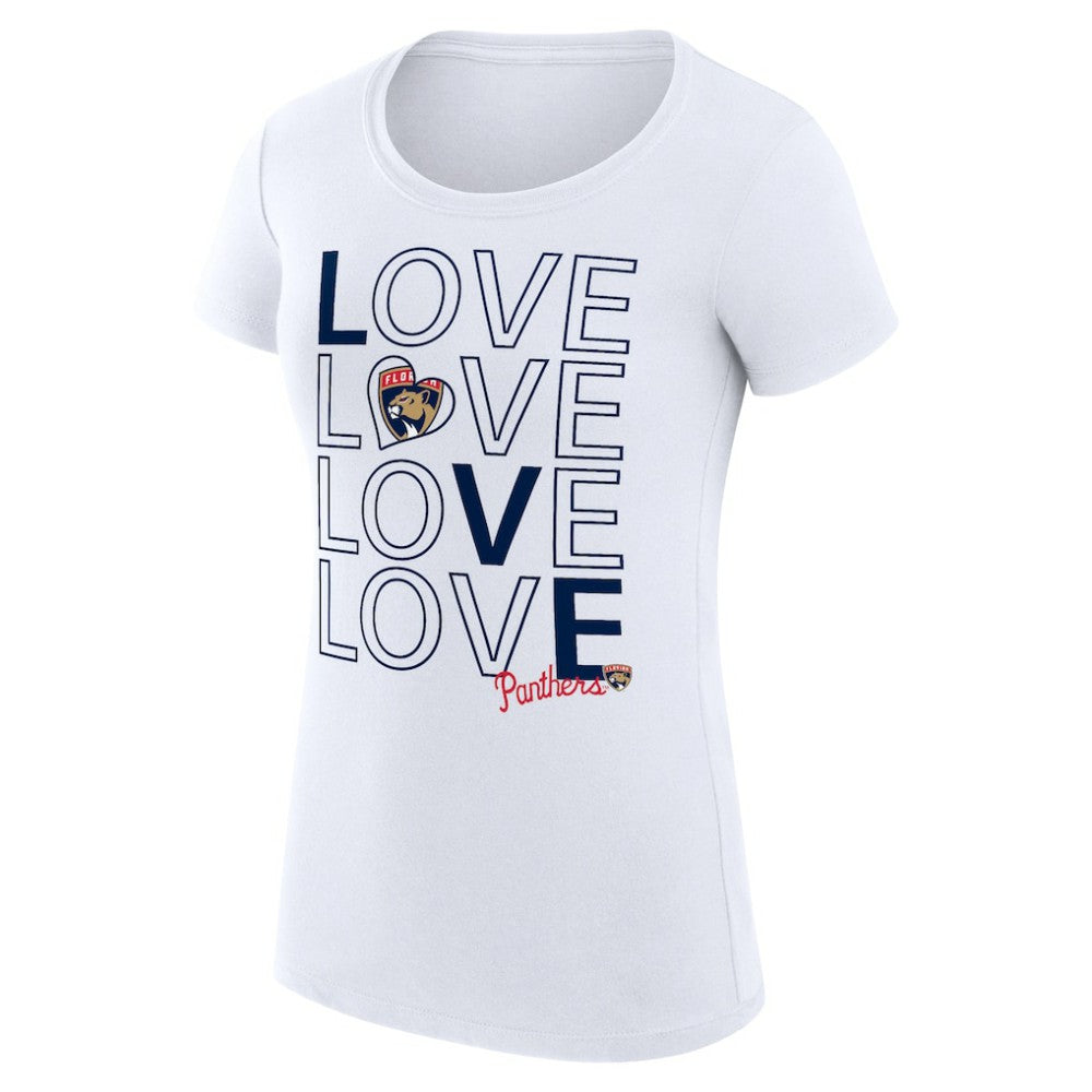 Florida Panthers G-III 4Her by Carl Banks Women's Super-Slim Fit Lightweight Hockey Love T-Shirt - White T-shirts