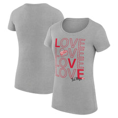 Detroit Red Wings G-III 4Her by Carl Banks Women's Super-Slim Fit Lightweight Hockey Love T-Shirt - Heather Gray T-shirts