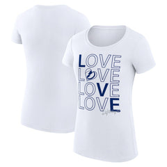 Tampa Bay Lightning G-III 4Her by Carl Banks Women's Super-Slim Fit Lightweight Hockey Love T-Shirt - White T-shirts
