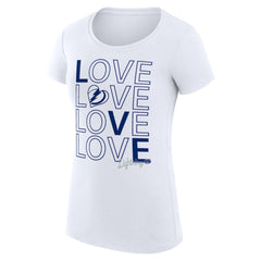 Tampa Bay Lightning G-III 4Her by Carl Banks Women's Super-Slim Fit Lightweight Hockey Love T-Shirt - White T-shirts