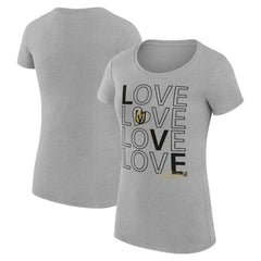 Vegas Golden Knights G-III 4Her by Carl Banks Women's Super-Slim Fit Lightweight Hockey Love T-Shirt - Heather Gray T-shirts