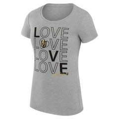Vegas Golden Knights G-III 4Her by Carl Banks Women's Super-Slim Fit Lightweight Hockey Love T-Shirt - Heather Gray T-shirts