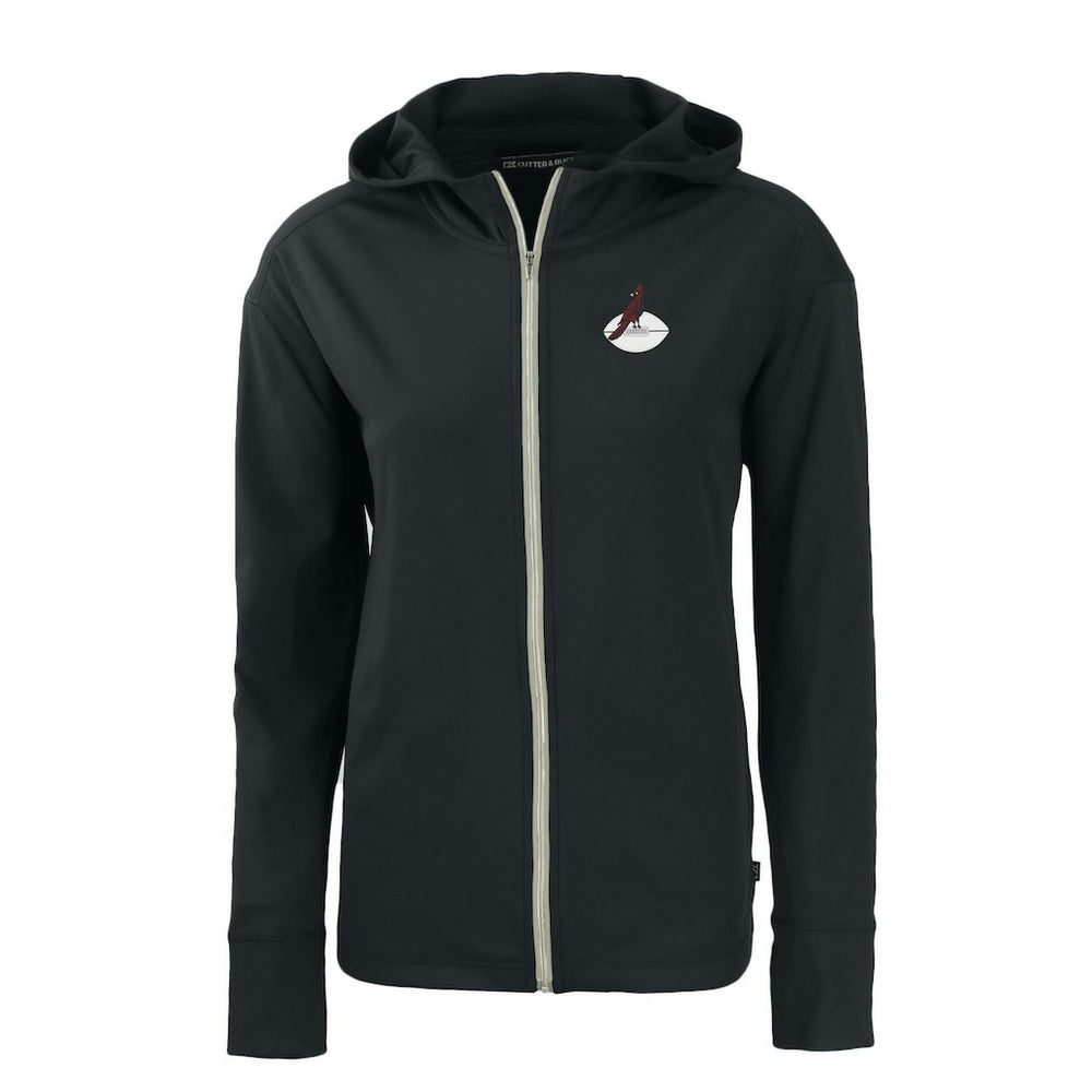Arizona Cardinals Cutter & Buck Women's Throwback Daybreak Eco Recycled Half-Zip Hoodie - Black on sale